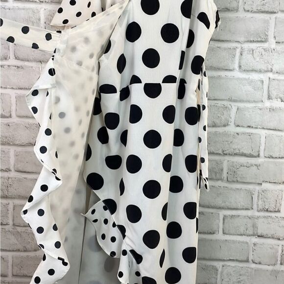 DO+BE Size Medium polkadot mini dress ties on side spaghetti straps adjustable - Picture 10 of 14